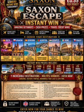 SAXON HOLIDAY ESCAPE - INSTANT WIN HOLIDAYS