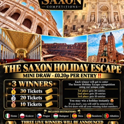 SAXON HOLIDAY ESCAPE - MINI DRAW LIVE!